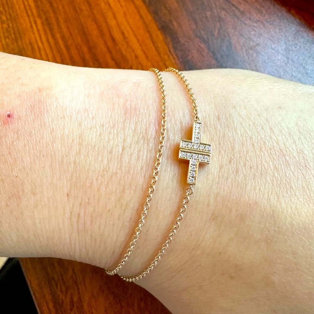 Tiffany Diamond Double Chain Bracelet